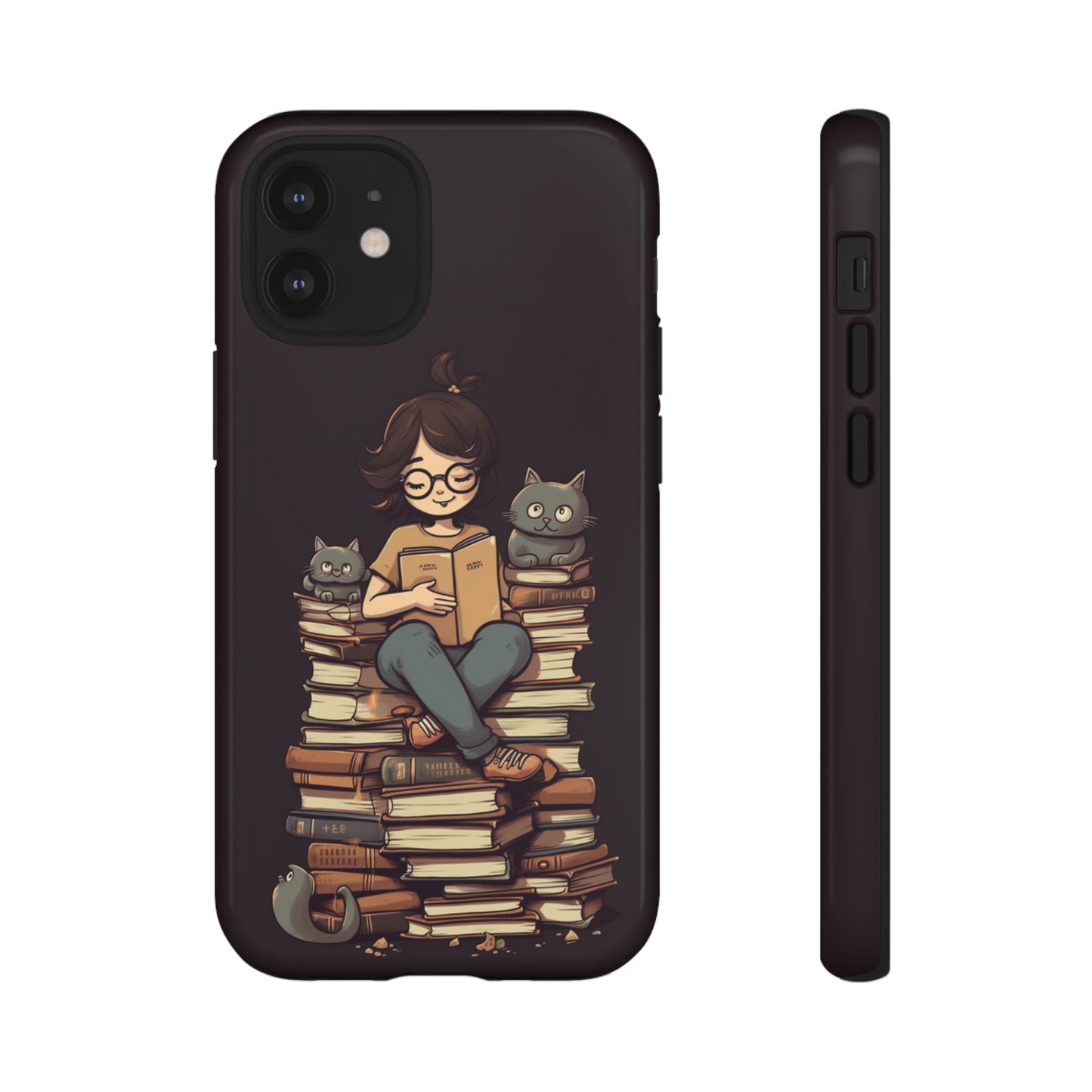 Cats and Books Phone Case