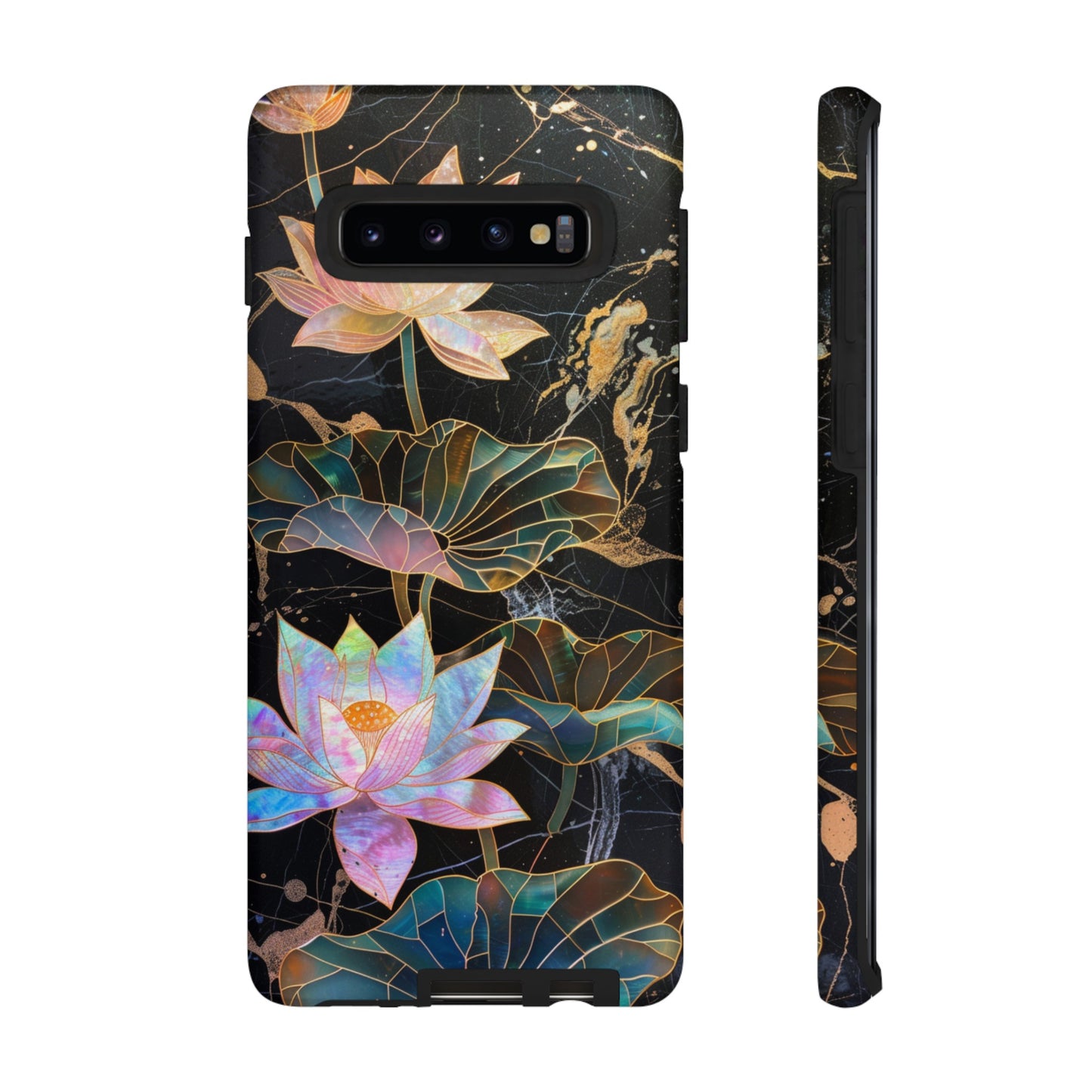 Zen Stained Glass Lotus Floral Design Phone Case