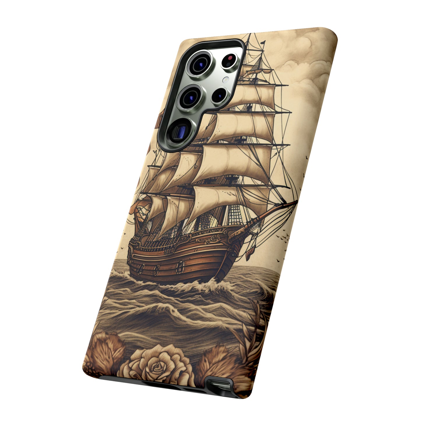 Vintage Tattoo Style Pirate Ship Phone Case