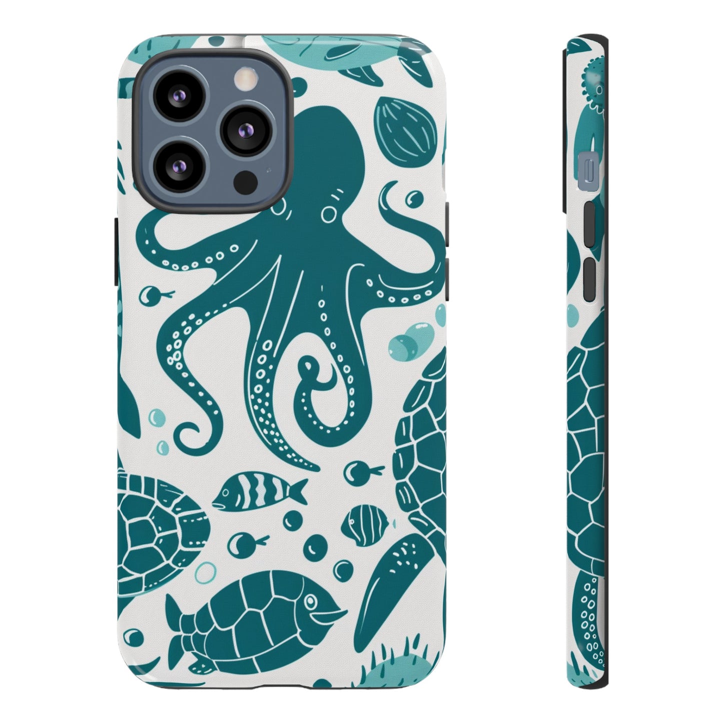 Undersea World Octopus, Turtle, Manta Ray Phone Case