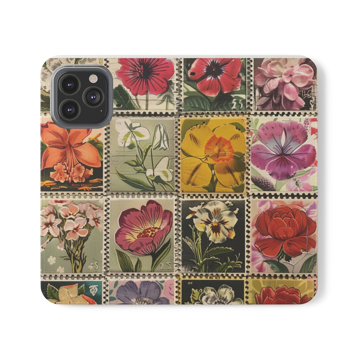 Vintage Floral Stamp Collection Flip Case