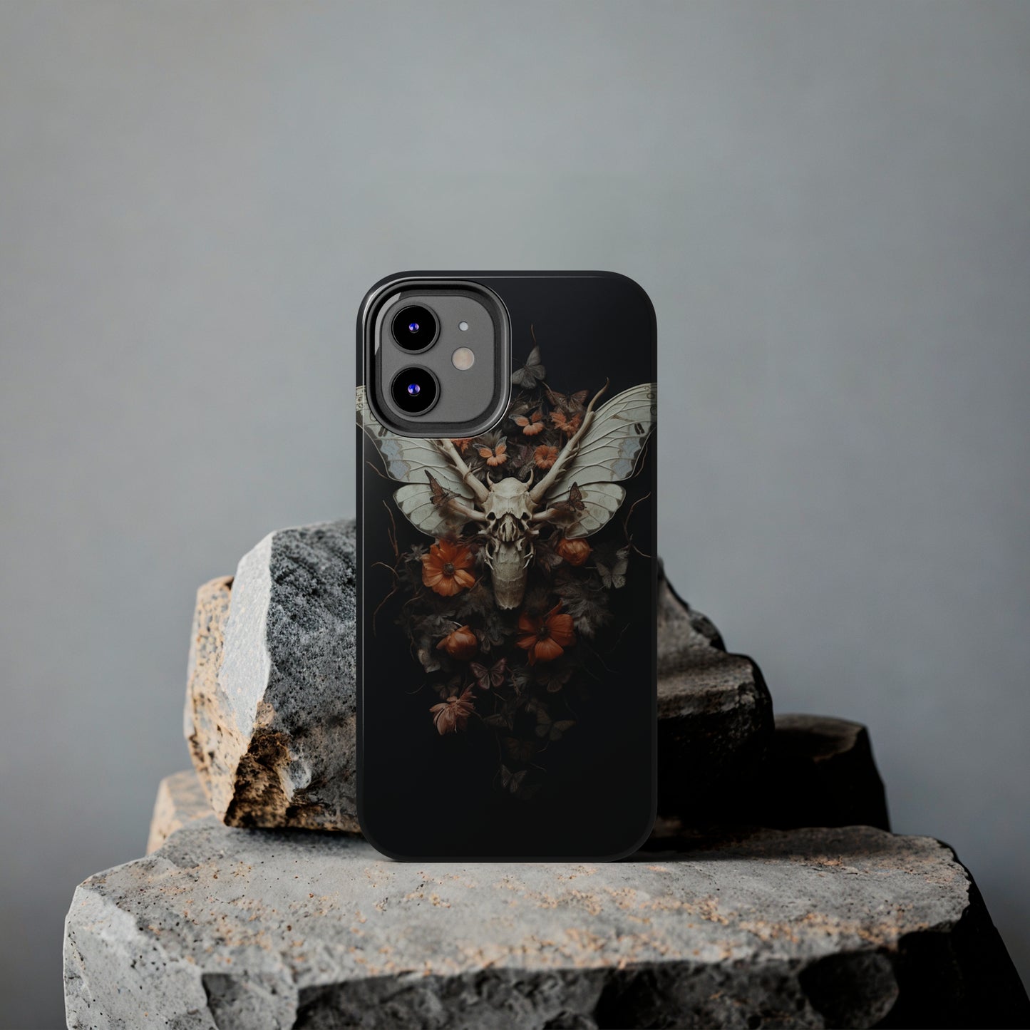 Deadhead Moth Gothic Dark Academia iPhone Case | Spooky Skull Mysterious Elegance