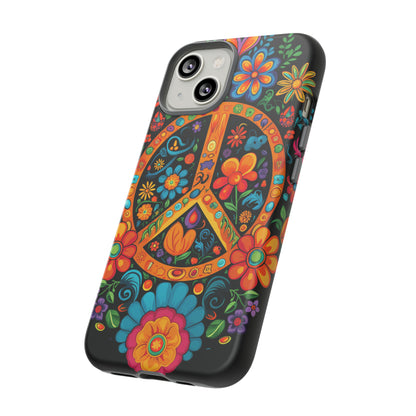 Peace Sign Embroidery Floral Hippie Style Phone Case