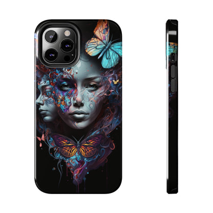 Synthwave Butterfly Girl Trippy Fantasy Art iPhone Case | Embrace the Futuristic Vibe with Whimsical Artistry