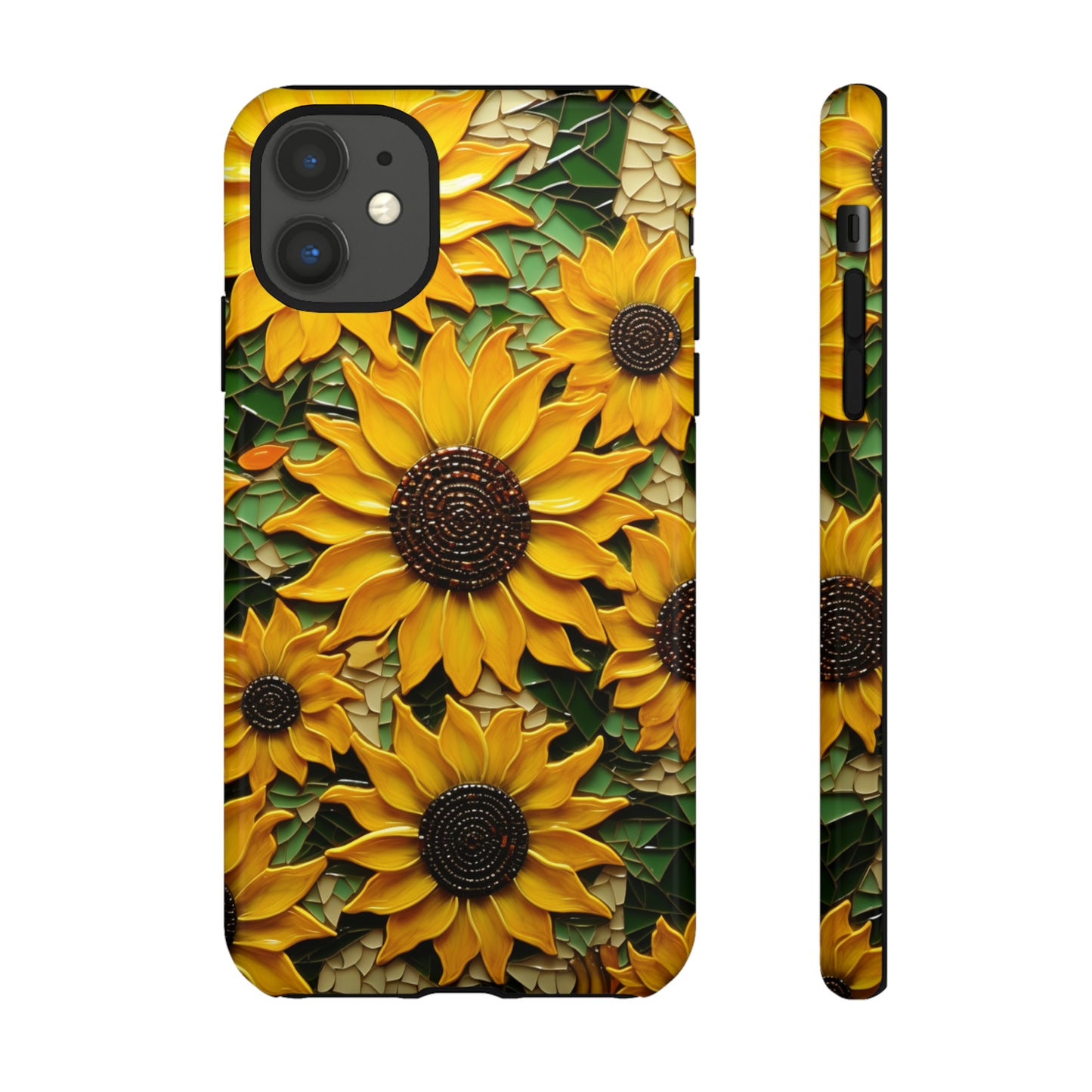 Sunflower Floral Color Explosion Mosaic Glass