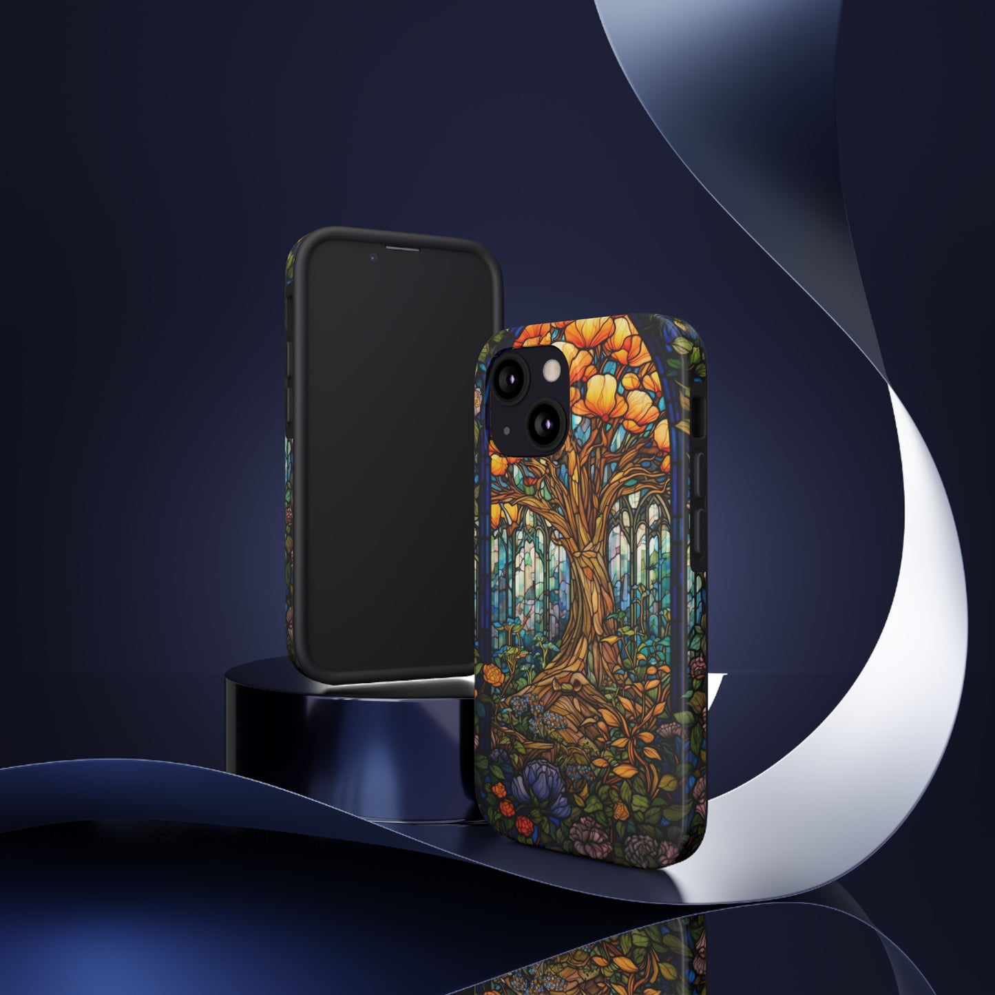 Tree of Life Stained Glass Style iPhone Tough Case | Embrace Nature's Harmony with Durable Elegance