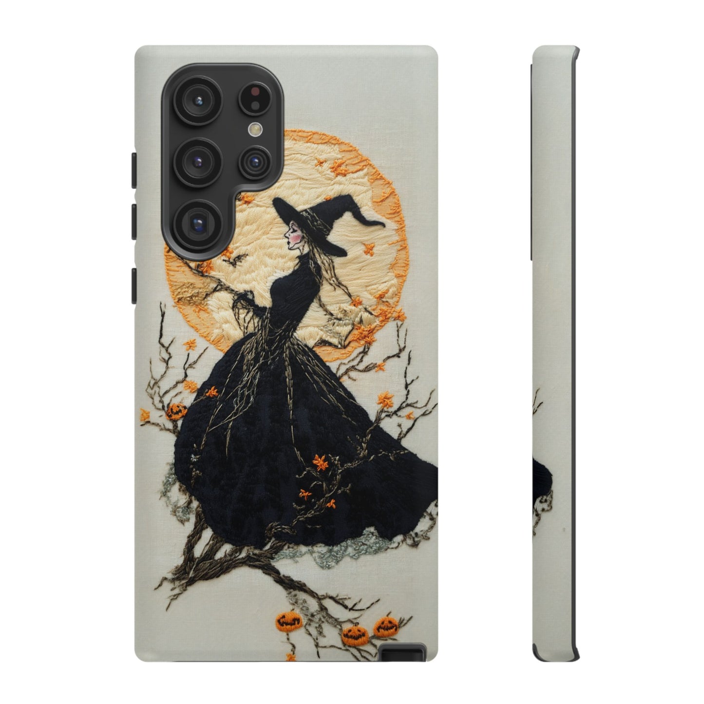 Halloween Witch Autumn iPhone Case, Embroidered Style