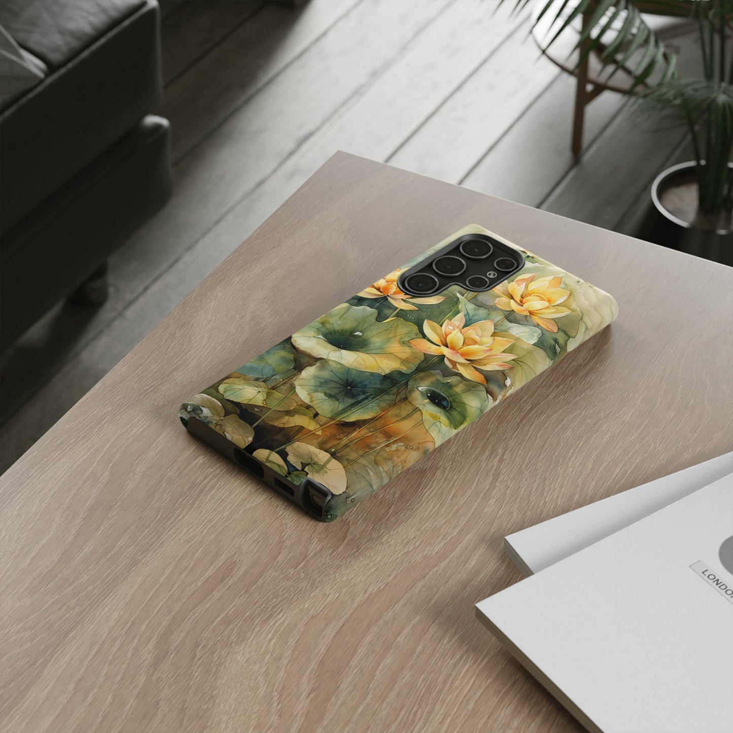 Zen Lotus Watercolor Painting iPhone 15 Case