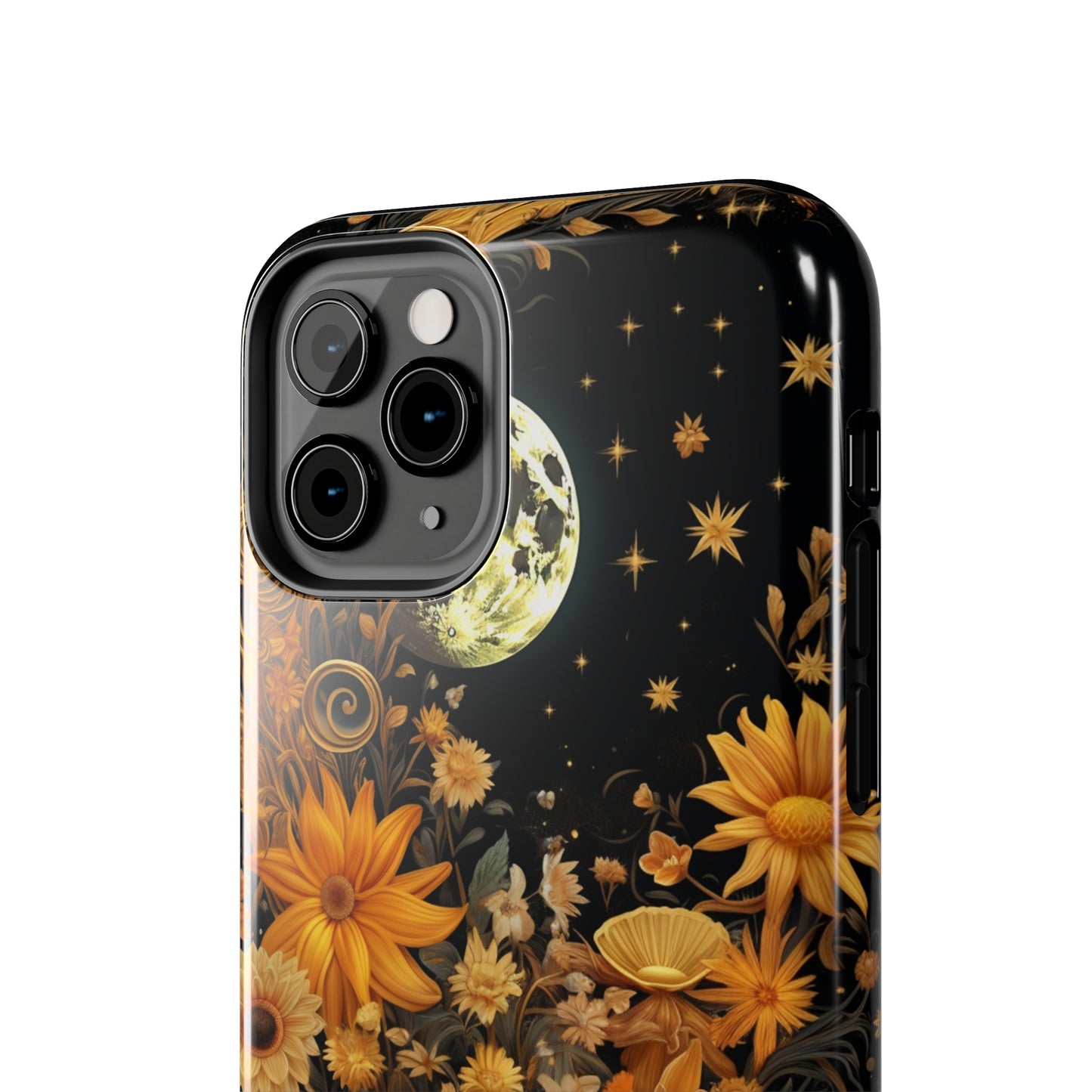 Cottagecore Floral Sun Moon Stars iPhone Case | Embrace Mystical Nature's Beauty