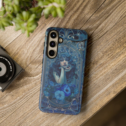 Blue Floral Art Nouveau Style Phone Case