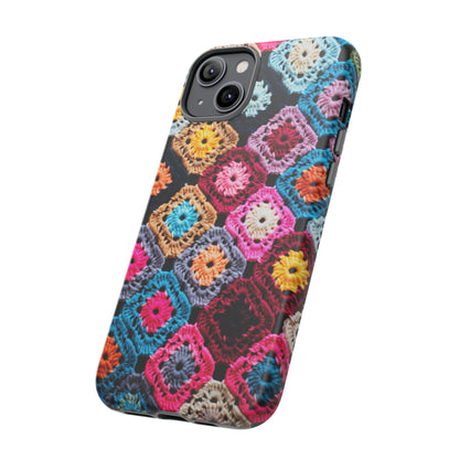 Vintage Floral Crochet Blanket Knit Look Phone Case