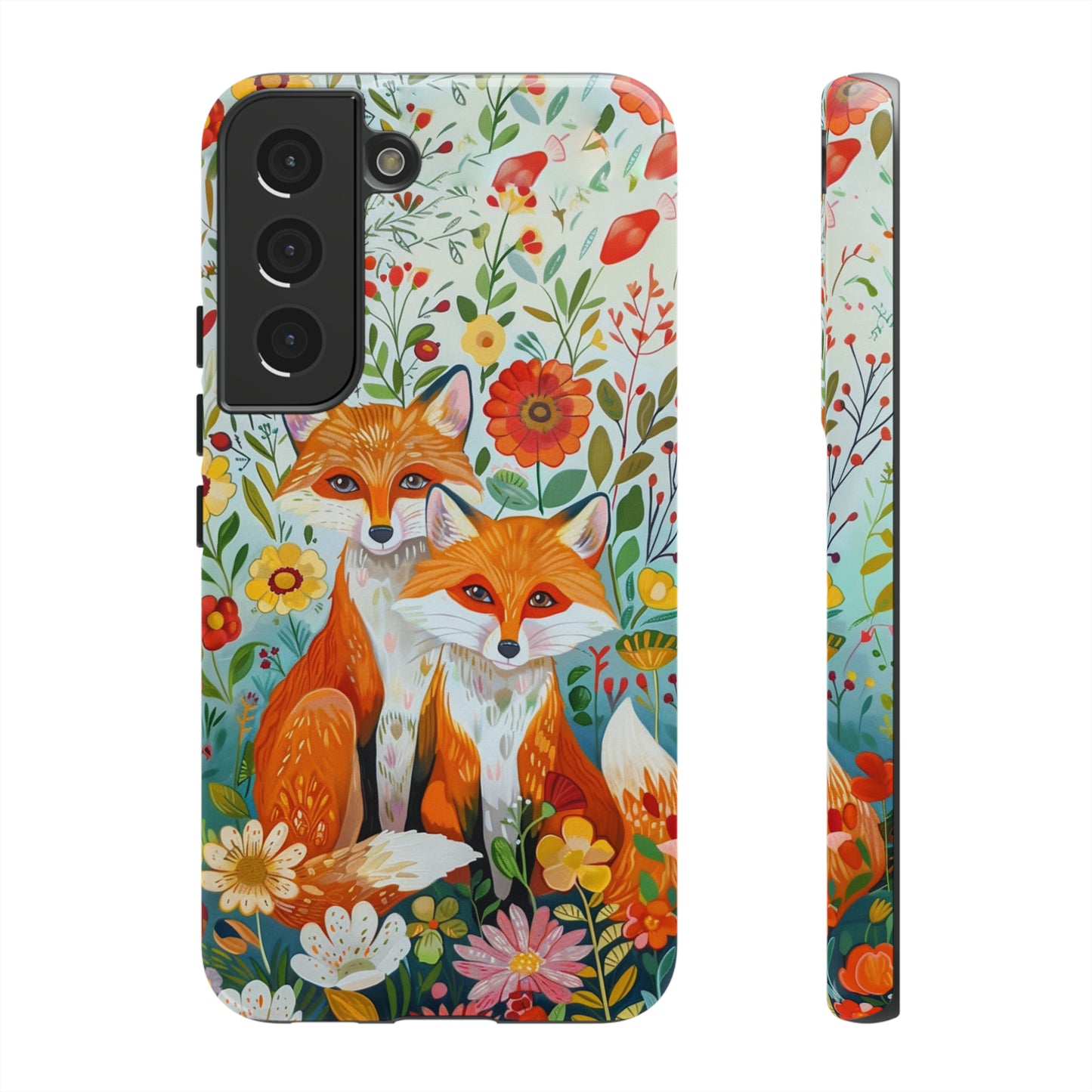 Foxes in the Floral Garden Phone Case