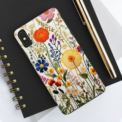 Wildflowers Floral Embroidery iPhone Case