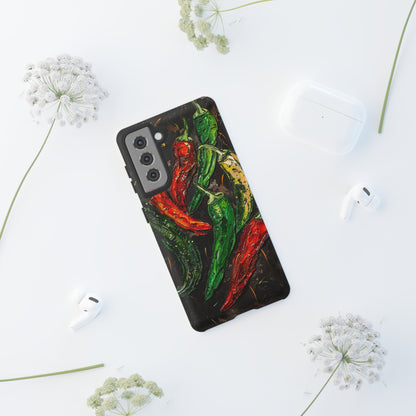 Green and Red Chili Peppers Phone Case