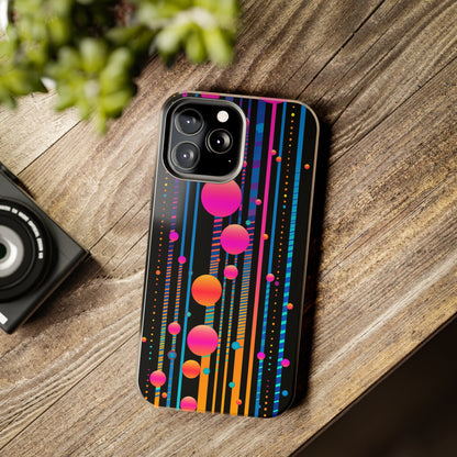 Experience a Blast from the Past: Retro Psychedelic Bubbles Tough Case for Apple iPhone Models