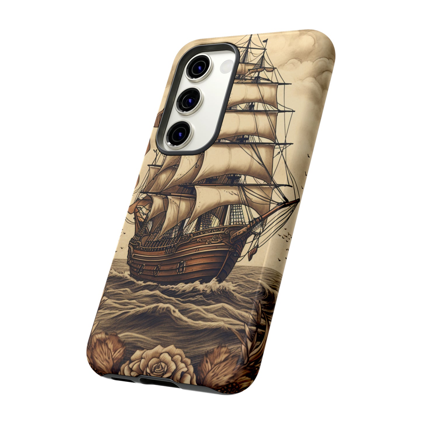 Vintage Tattoo Style Pirate Ship Phone Case