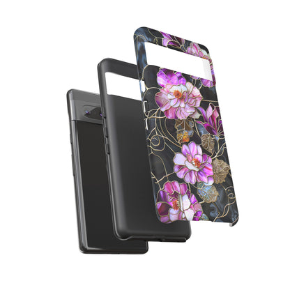 Magenta Color Floral Stained Glass Phone Case