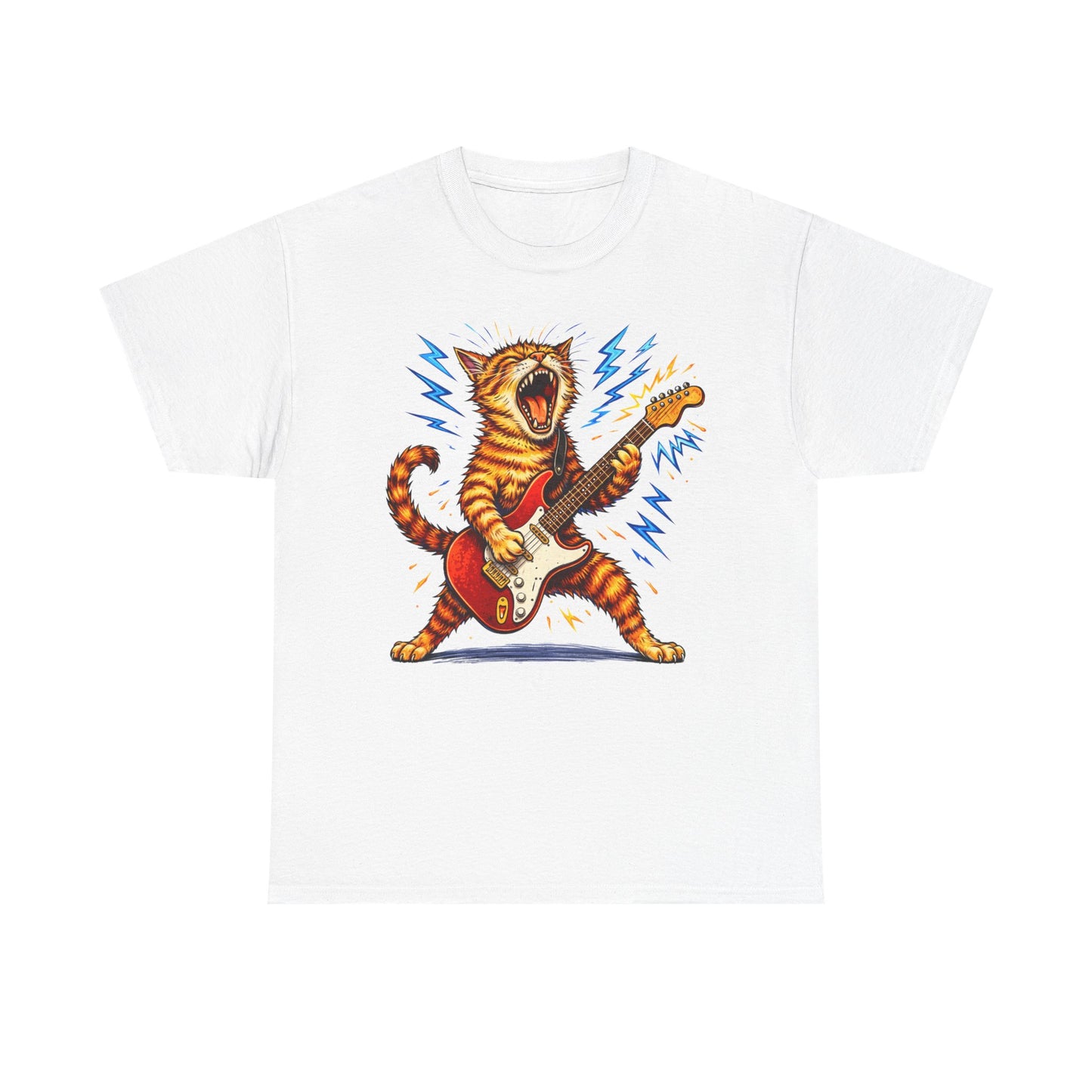 Rock and Roll Cat Electric Guitar Vintage T-Shirt