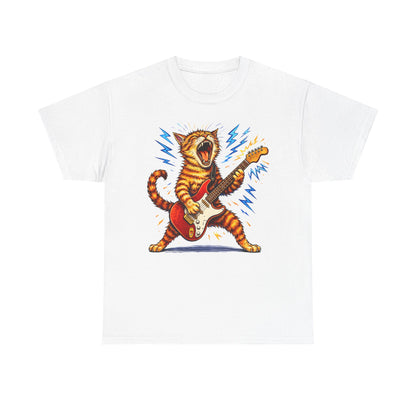 Rock and Roll Cat Electric Guitar Vintage T-Shirt