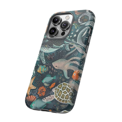 Undersea World Shark, Turtle, Manta Ray Phone Case