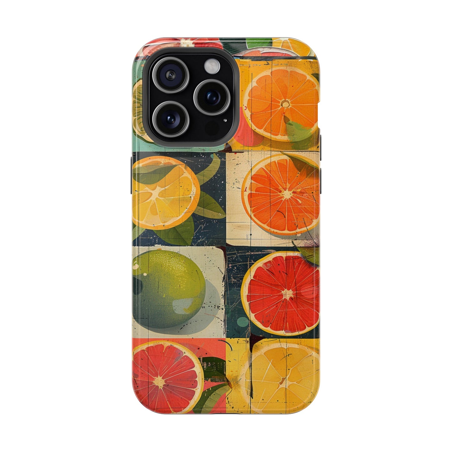 Italian Tile Citrus Fruit Abstract Floral Summer Style MagSafe Phone Case