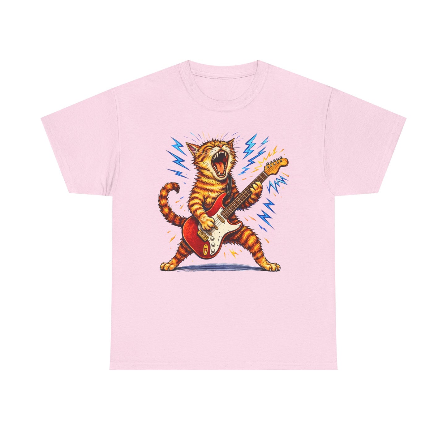 Rock and Roll Cat Electric Guitar Vintage T-Shirt