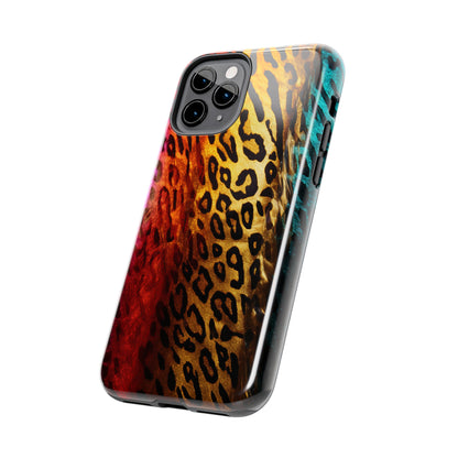 Kaleidoscopic Wild: Psychedelic Rainbow Leopard Print | Dazzling iPhone Case