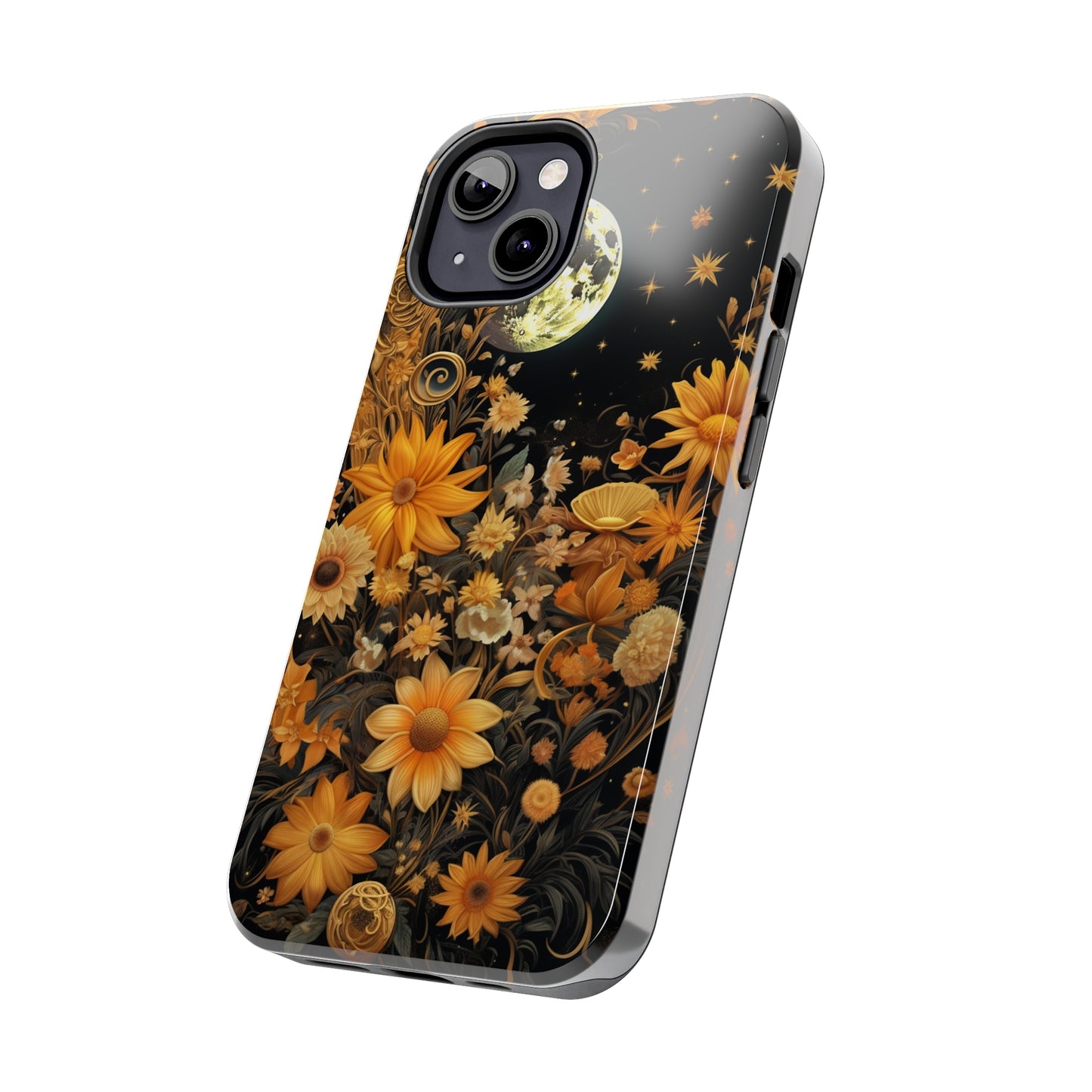 Cottagecore Floral Sun Moon Stars iPhone Case | Embrace Mystical Nature's Beauty