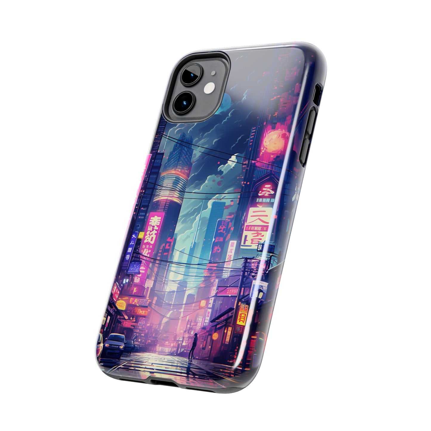 Synthwave Japanese Cyberpunk Night City iPhone Case