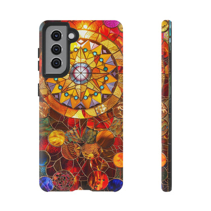 Cosmic Stained Glass Mandala Phone Case