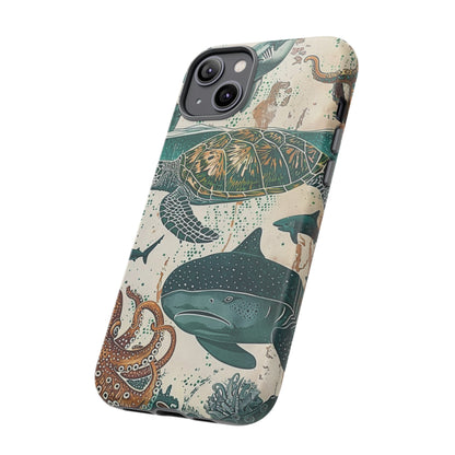 Undersea World Shark, Turtle, Manta Ray Phone Case