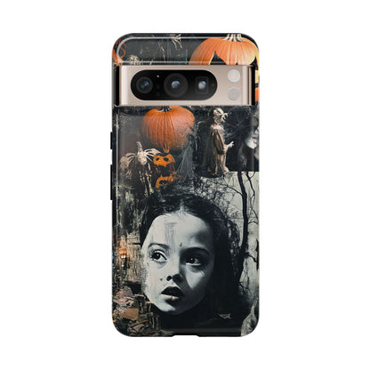 Vintage Halloween Collage Wednesday Goth Style Jackolantern Spooky Phone Cover