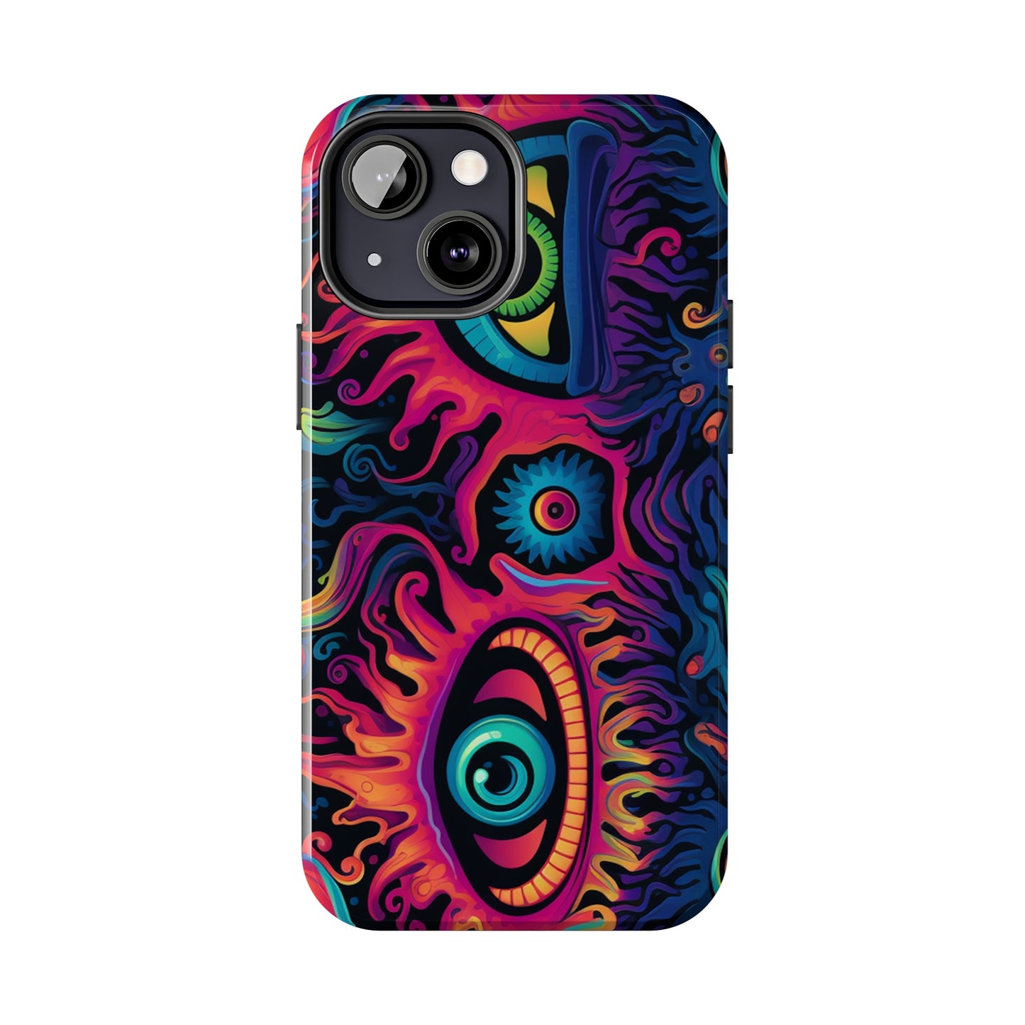 Psychedelic Art: The Eyes Upon Us iPhone Case | Embrace the Mystique of Trippy Visuals