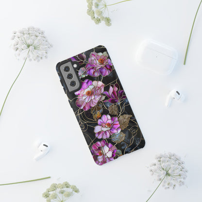 Magenta Color Floral Stained Glass Phone Case