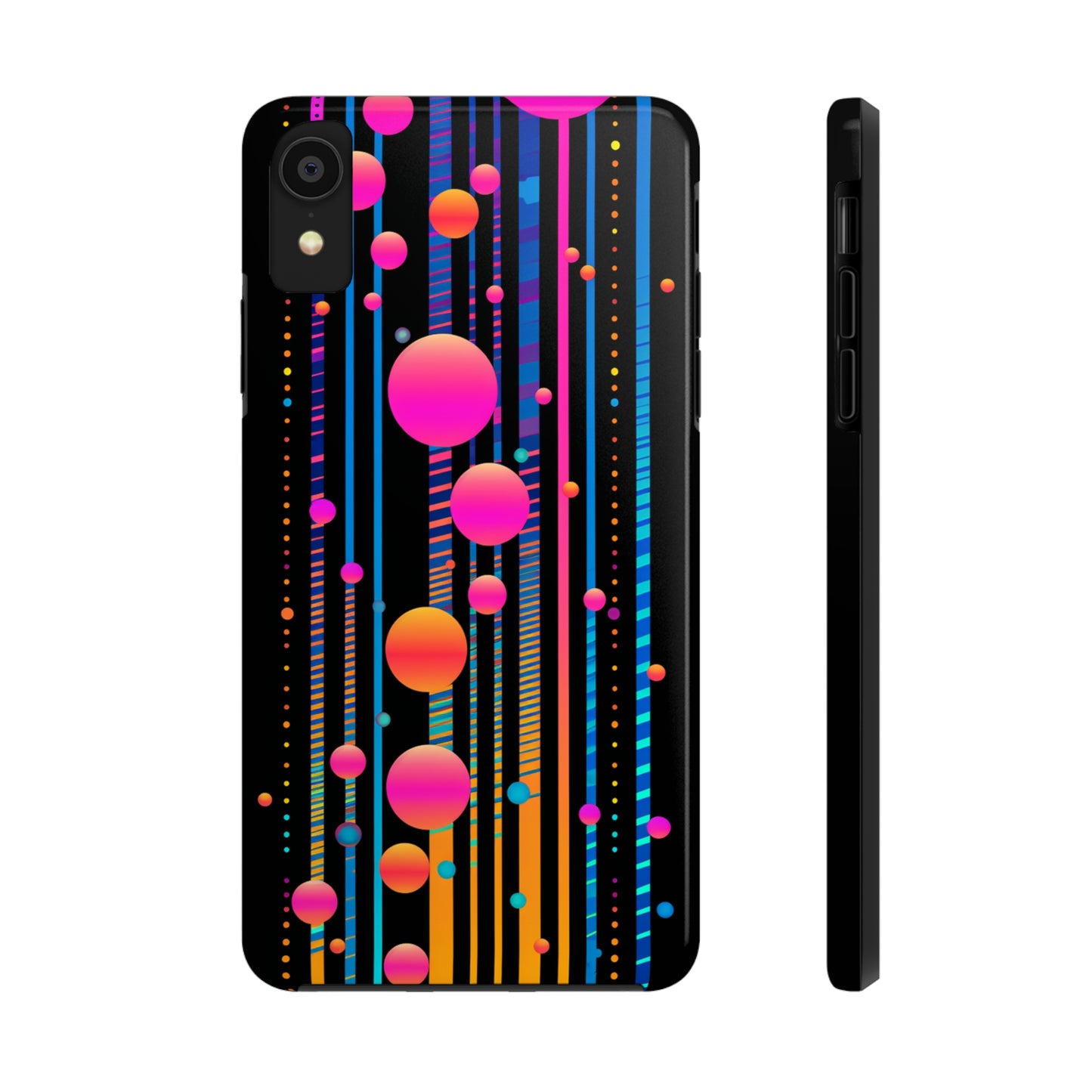 Experience a Blast from the Past: Retro Psychedelic Bubbles Tough Case for Apple iPhone Models