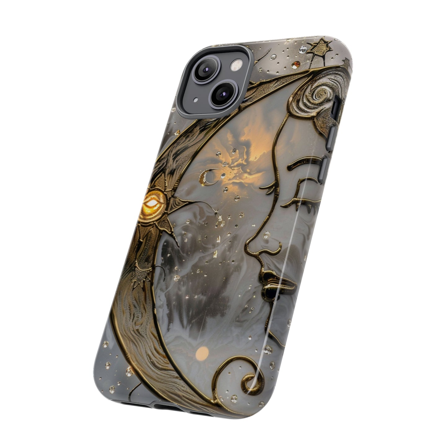 Moon Stars Stained Glass Starry Night Phone Case