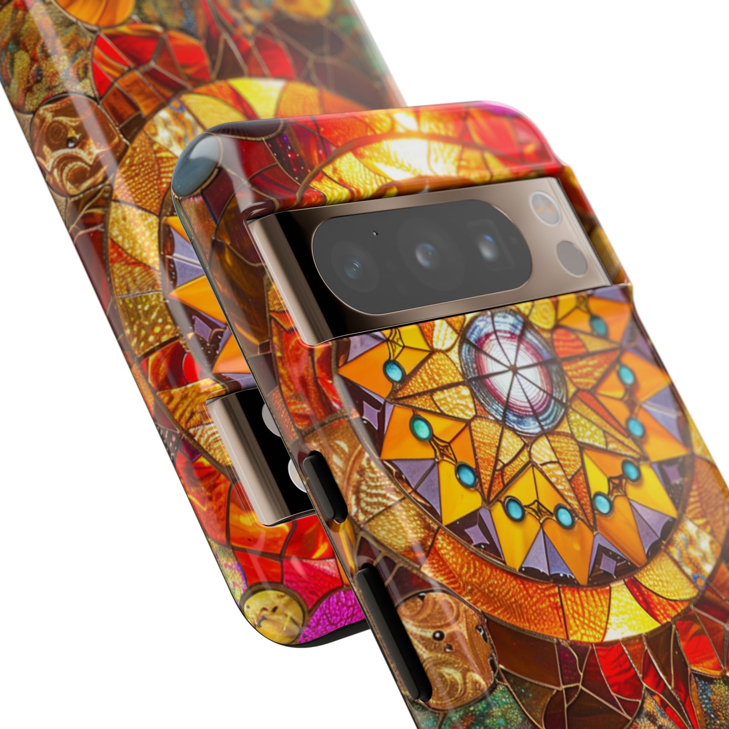 Cosmic Stained Glass Mandala Phone Case