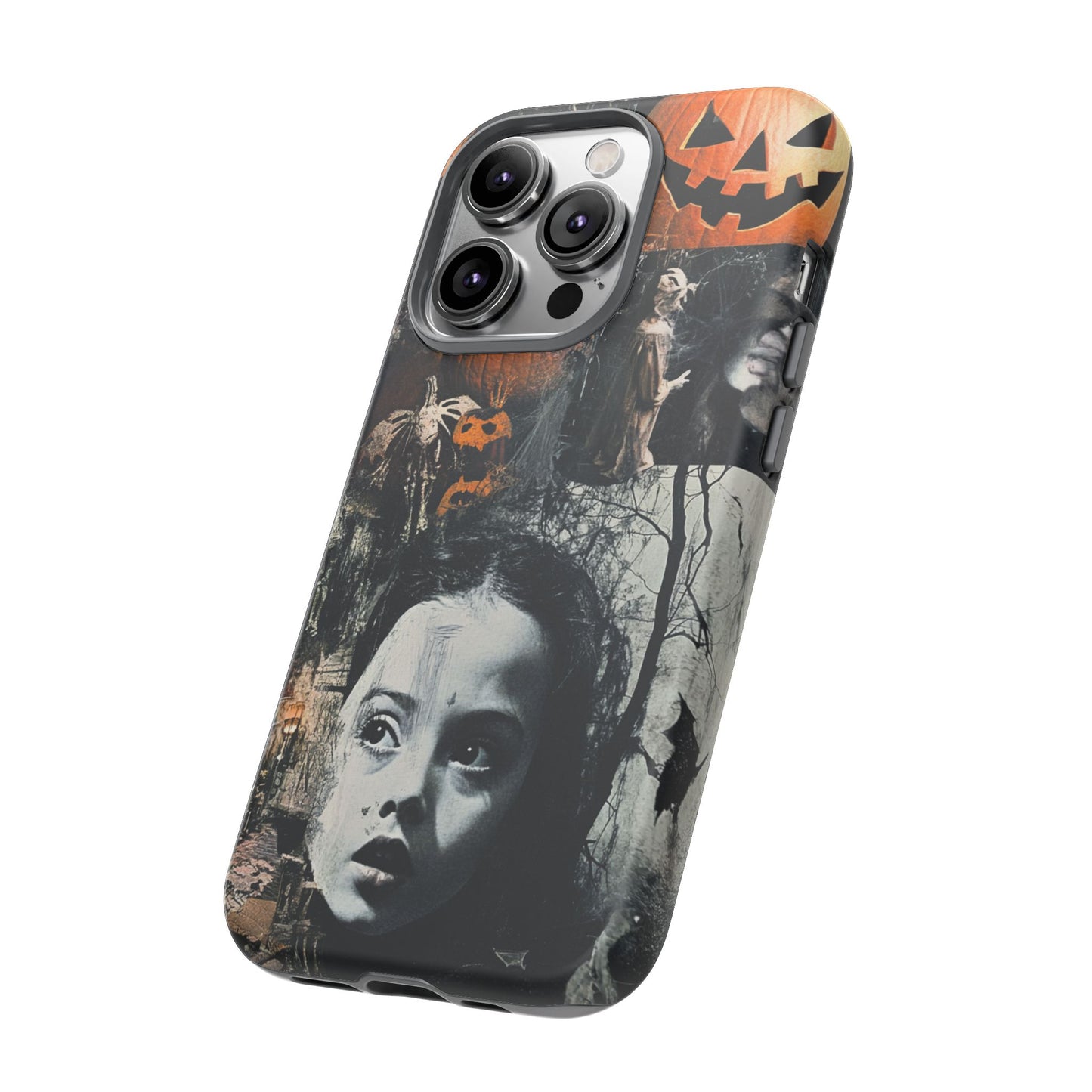 Vintage Halloween Collage Wednesday Goth Style Jackolantern Spooky Phone Cover