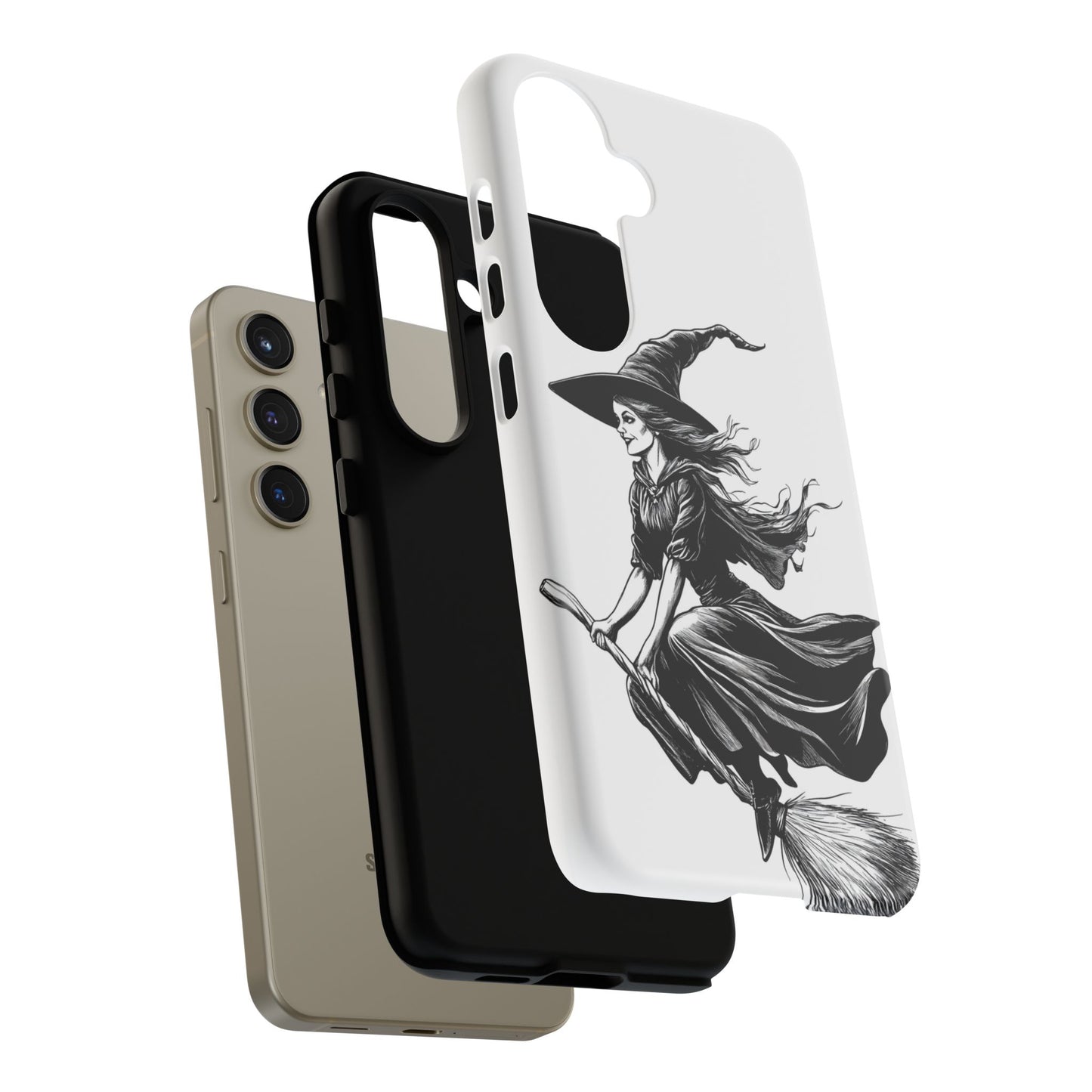 Vintage Halloween Witch on a Broom Spooky Phone Cover