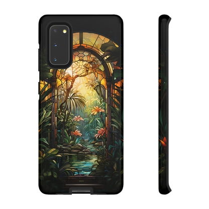 Stained Glass Phone Case Floral Aesthetic Art Nouveau Style