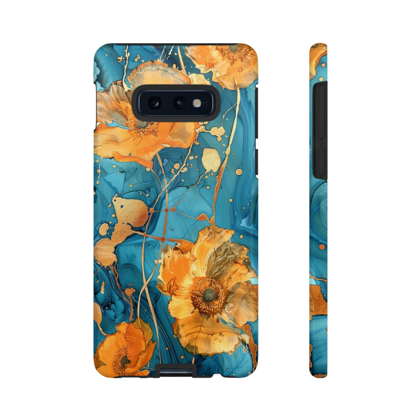 Gold Poppies Color Splash Floral Design Phone Case