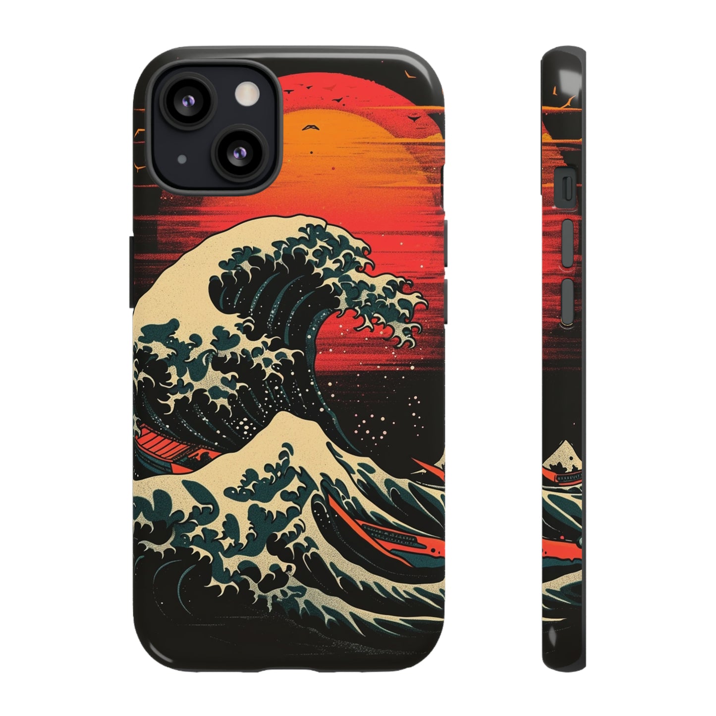 Great Wave off Kanagawa Retro Sunset