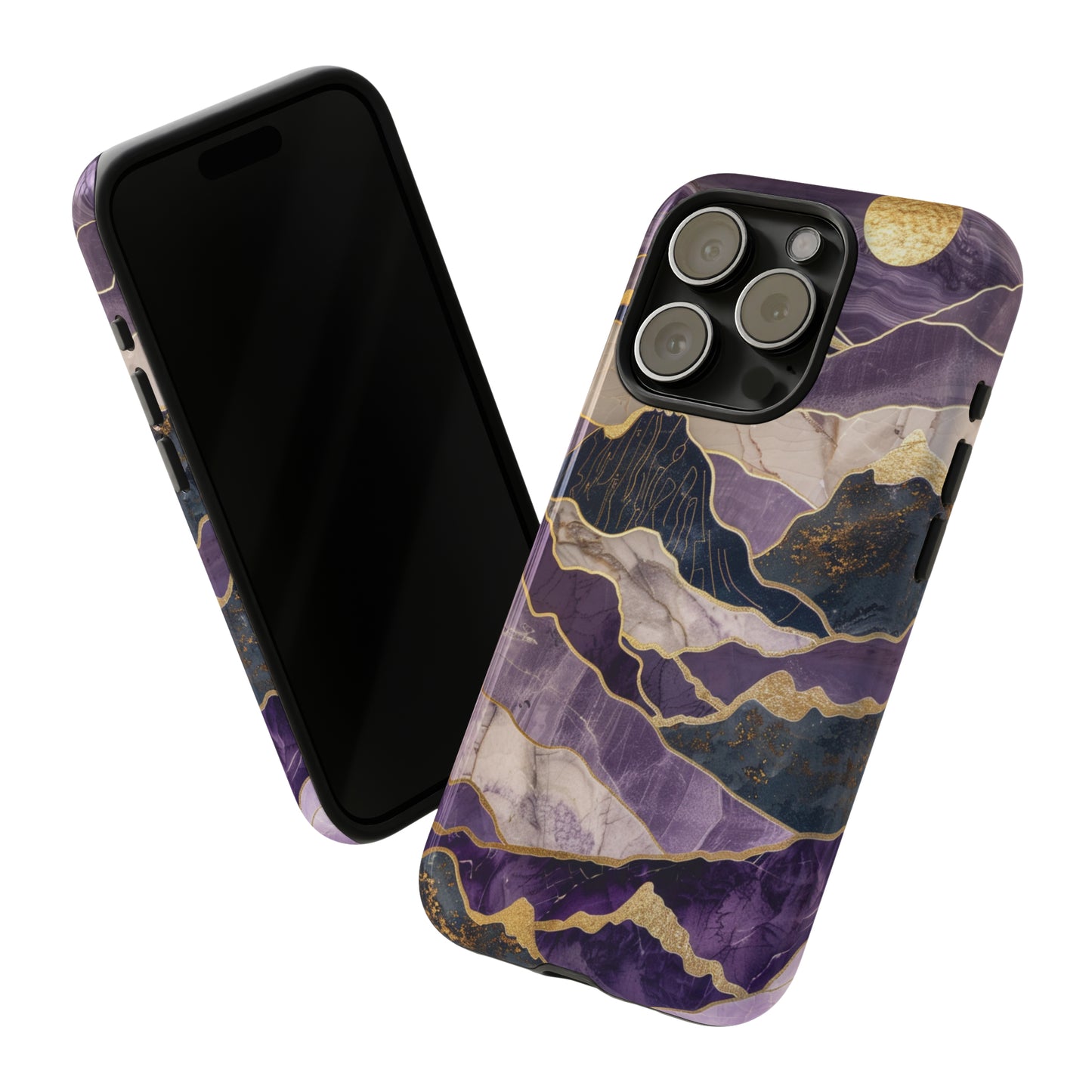 Abstract Purple Gold Mountain Phone Case