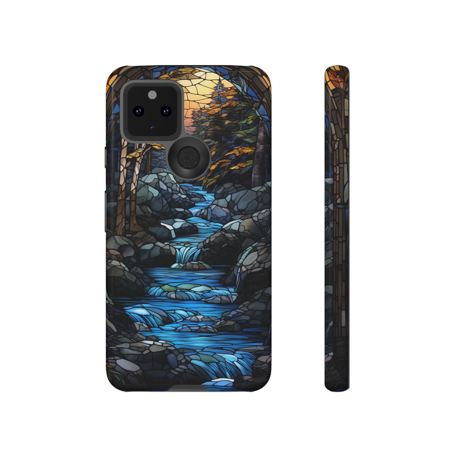 Stained Glass Stone Bridge and River Art Phone Case