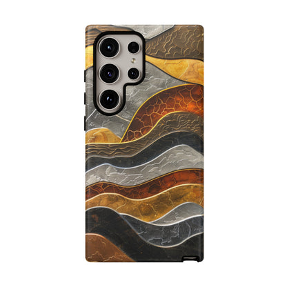 Abstract Gold and Silver Mountain Design Phone Case