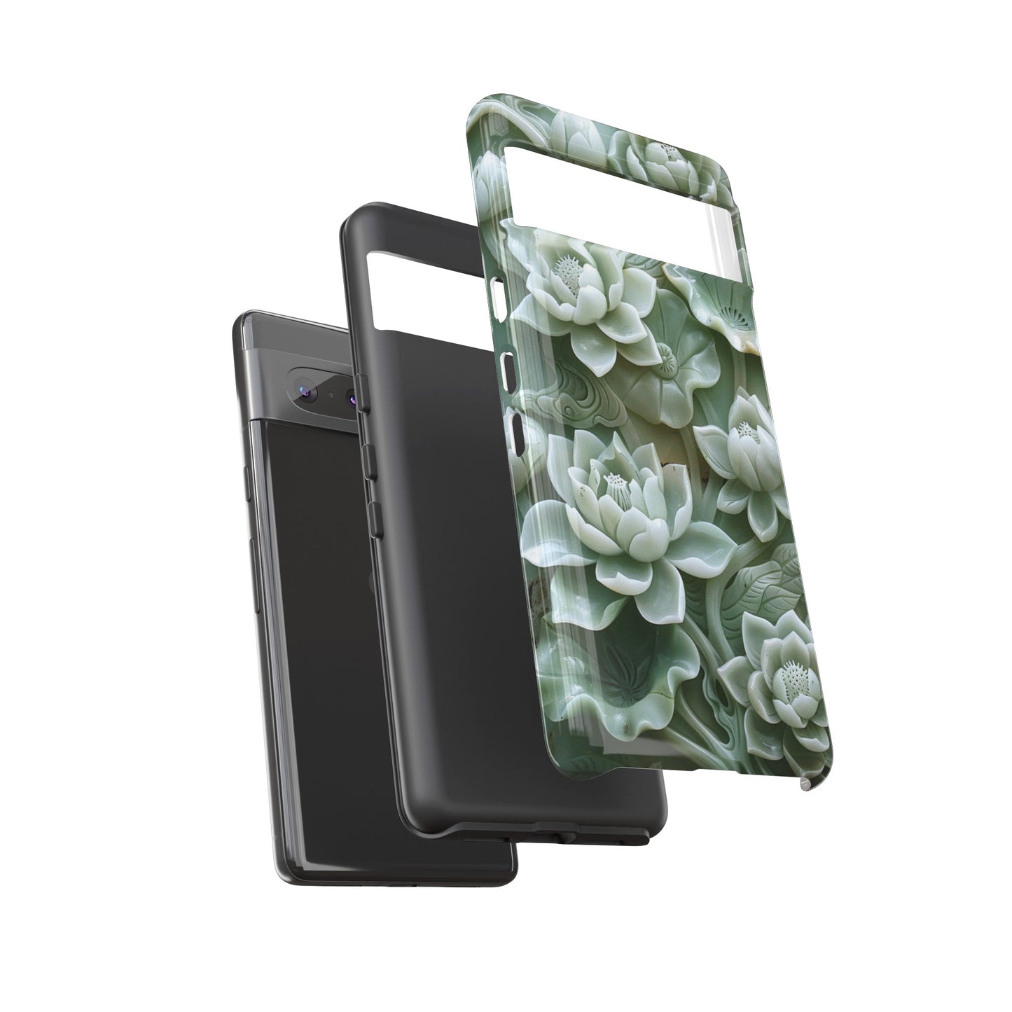 Green Jade Lotus Floral Art Phone Case