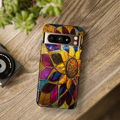 Cosmic Stained Glass Mandala Phone Case