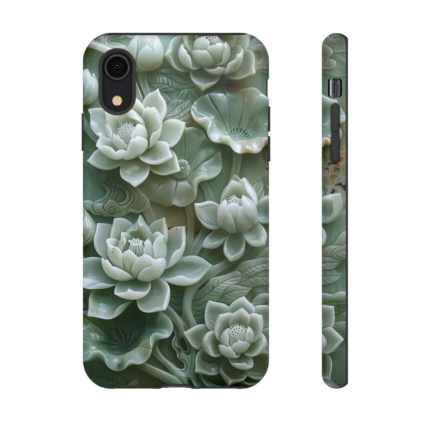 Green Jade Lotus Floral Art Phone Case