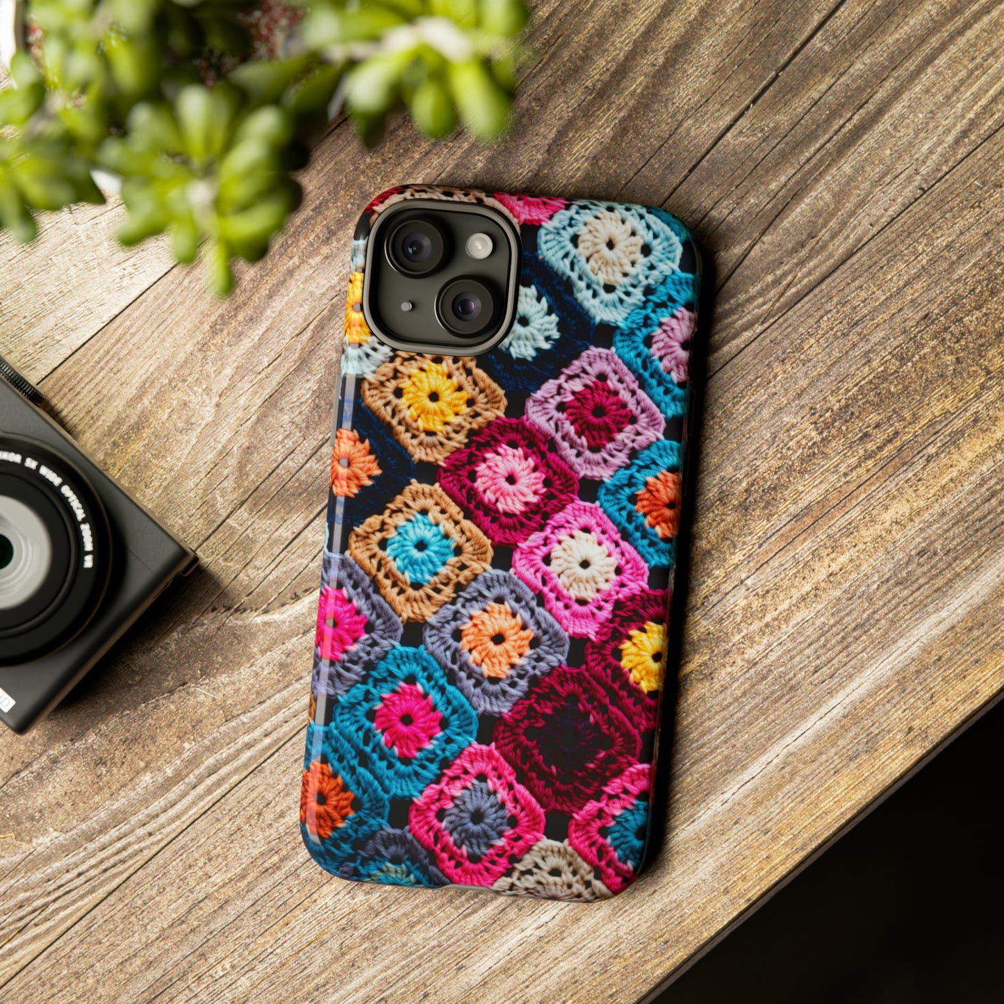 Vintage Floral Crochet Blanket Knit Look Phone Case