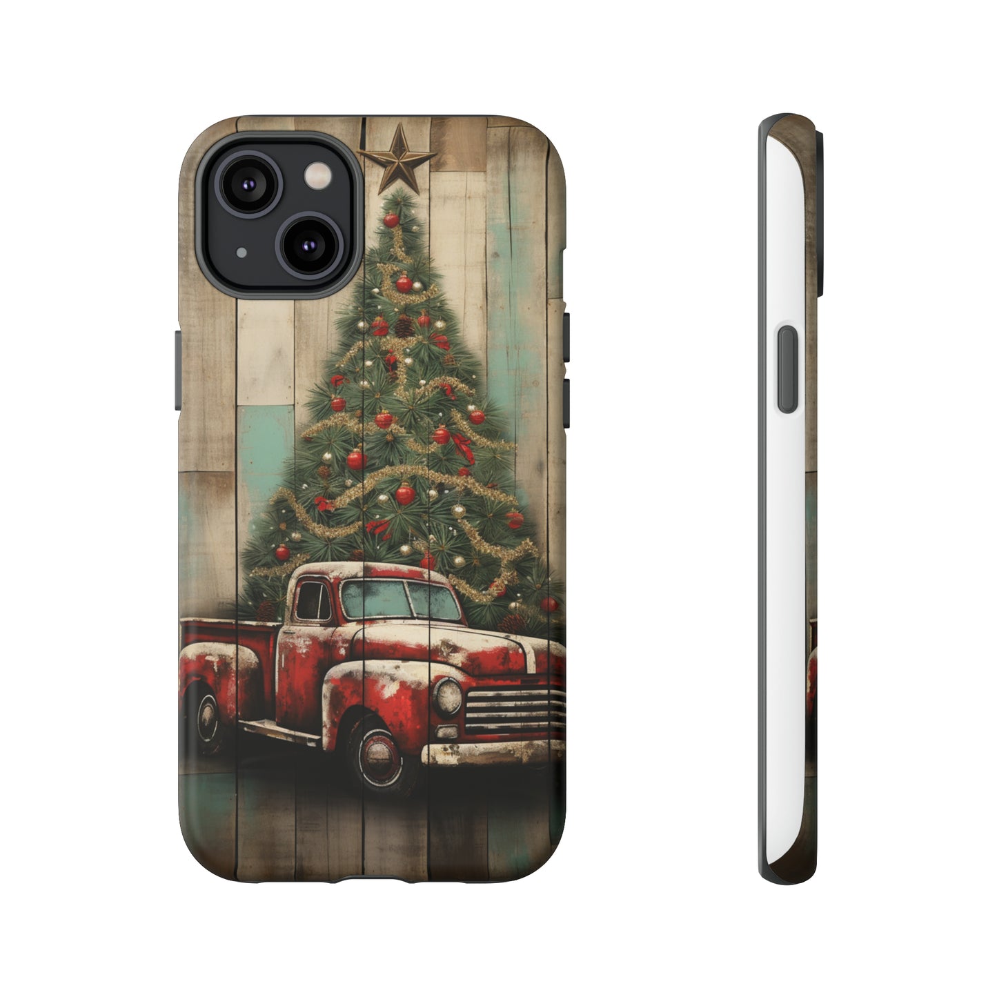 Classic Red Pickup Truck Christmas Phone Case